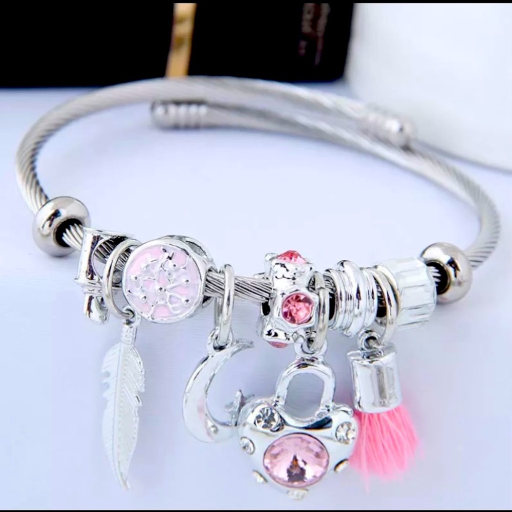 Heart charm bracelet